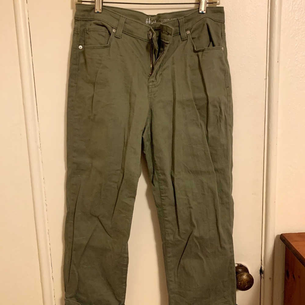 Style & Co Curvy Carpi Pants, Army Green